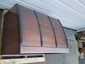 Copper kitchen hood barrel style with an aged patina - view 5