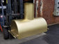 Barrel style half round custom brass range hood for kitchen - view 2