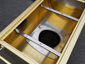 Barrel style half round custom brass range hood for kitchen - view 8