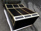 Custom hood vent powder coated black with brass bands - view 2