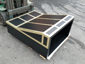 Custom hood vent powder coated black with brass bands - view 6
