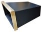 Black steel hood vent powder coated with brass band - view 5