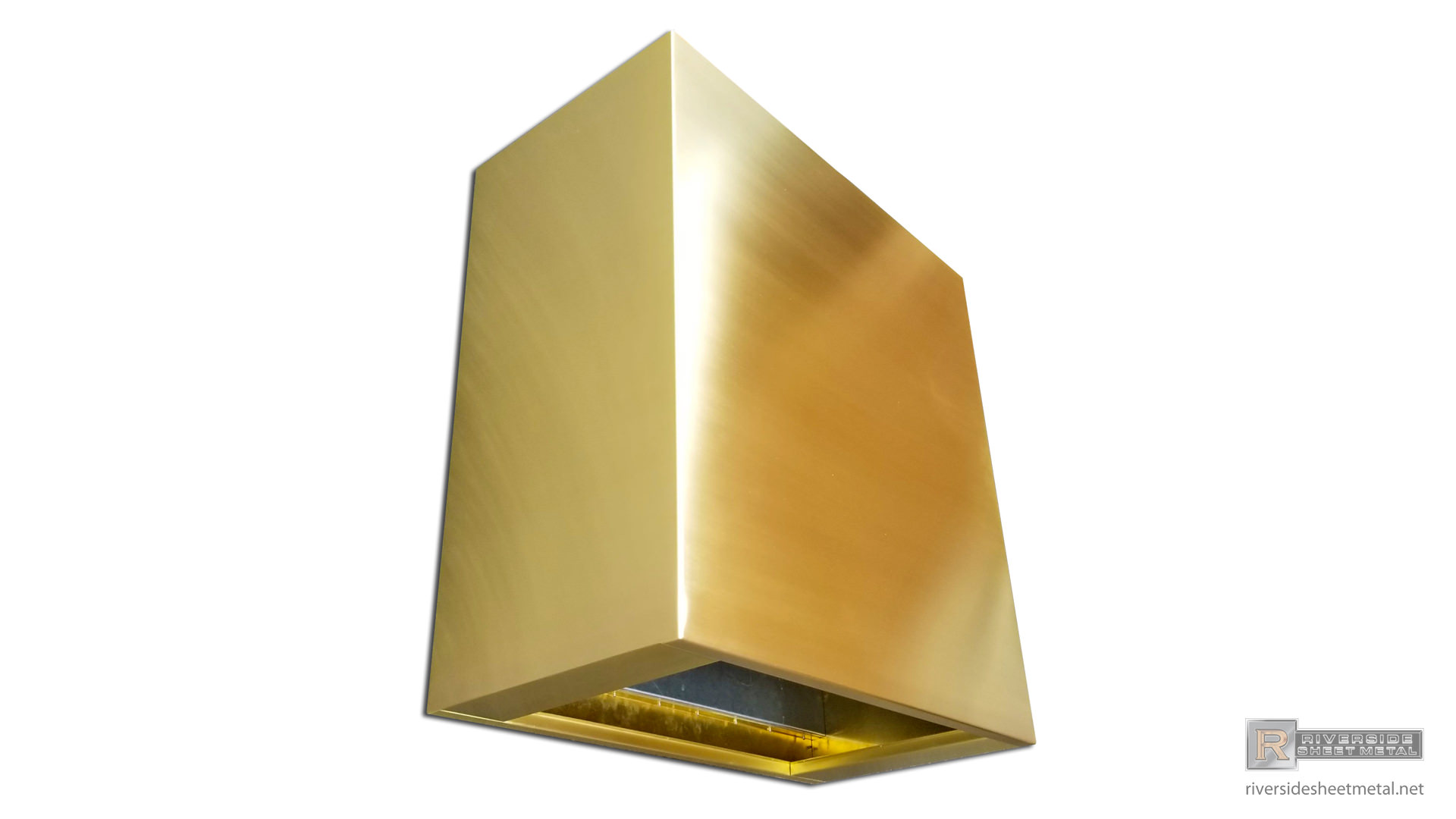 Brushed brass range hood for kitchen custom made to order