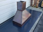 Copper range hood custom made with patina, bandings and rivets - view 14