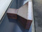 Copper range hood custom made with patina, bandings and rivets - view 8