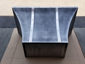 Curved zinc range hood with rivets, stainless steel banding and patina - view 5