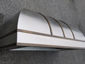 Bell range hood vent featuring rolled stainless steel and antique brass bars - view 10