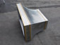 Zinc range hood with French curve, satin finish and brass bandings - view 11
