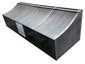 Custom rustic zinc hood vent darkened with stainless steel bandings and rivets - view 6