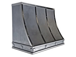 HV004 - Custom zinc kitchen range hood with dark patina