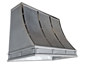 Dark patina kitchen zinc hood vent with block details, stainless steel bandings and rivets - view 2