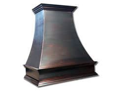 Dark patina copper hood vent hood vent