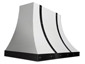 White steel custom hood vent with stainless steel bar and rivets powder coated - view 4