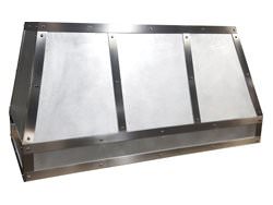 Zinc hood vent satin finished with stainless steel bars and rivets custom made to order