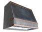 Zinc hood vent with hammered aged copper bars and dark patina finish - view 1