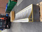 Zinc range hood vent with brushed brass bandings. Custom made to order. Dark patina applied - view 8