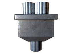 Leader head in freedom gray with corrugated pipes