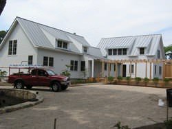 Different angles on a gray aluminum roof