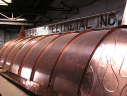 Radius copper panels with details