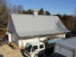 Angled gray aluminum roof