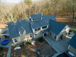 Charcoal gray aluminum standing seam-metal roof