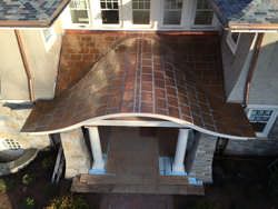 Flat lock copper panel roof installation