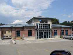 Different levels and details on an aluminum metal roof