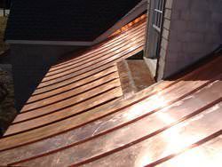 Radius copper metal roofing installation