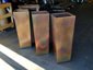 Burnished tapered custom copper planters - view 3