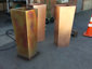 Burnished tapered custom copper planters - view 5