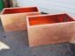 Copper planters with inner flange and satin finish - view 6