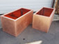 Copper planters with inner flange and satin finish - view 7