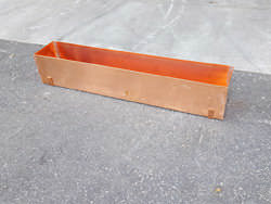 Copper window planter box with brackets