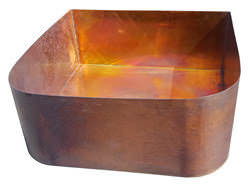 Hammered copper planter burnished