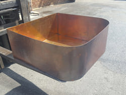 Hammered copper planter burnished