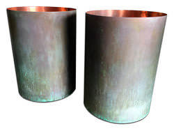 Pre-patina green copper planters