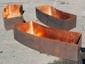 Radius copper planters darkened made to fit around a fountain - view 8