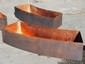 Radius copper planters darkened made to fit around a fountain - view 11
