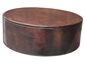 Round copper planter with dark patina pre-weathered finish - view 3