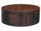 Round copper planter with dark patina pre-weathered finish - view 4