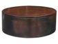Round copper planter with dark patina pre-weathered finish - view 4