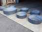 Round custom zinc planters with dark patina - view 4