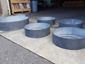 Round custom zinc planters with dark patina - view 5