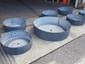 Round custom zinc planters with dark patina - view 8