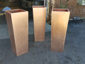 Satin finished tapered custom copper planters (prior to being burnished) - view 1