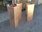 Satin finished tapered custom copper planters (prior to being burnished) - view 2