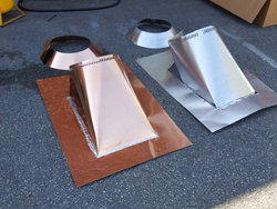 Custom copper roof vent remade, copied from aluminum part