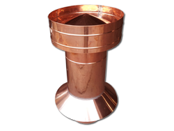 Round copper pipe roof vent with skirt