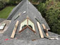 Custom made copper skylight on roof ridge - installation - view 3