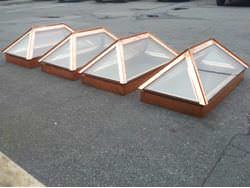 Custom fabricated 20oz copper skylights